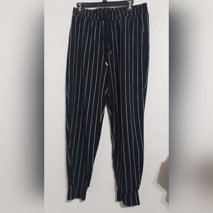 Shein, striped joggers black and white, stretchy, size XL